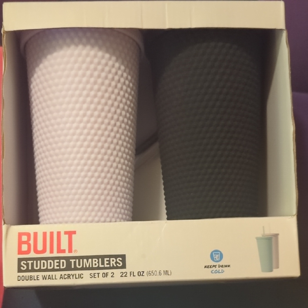 BUILT Studded Tumblers Set 22oz ea New in Box